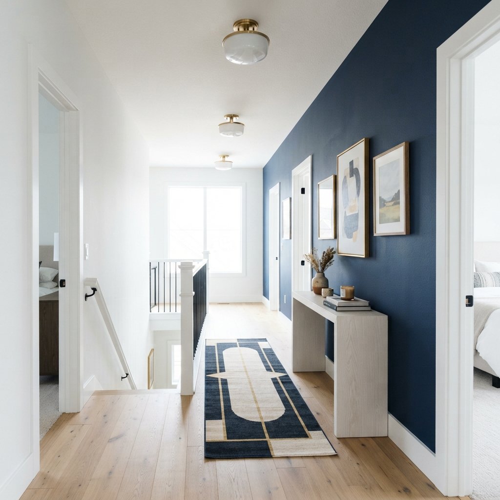 30 Beautiful Upstairs Hallway Ideas: To Transform Your Home Space 5 Accent Wall Color Upstairs Hallway Ideas