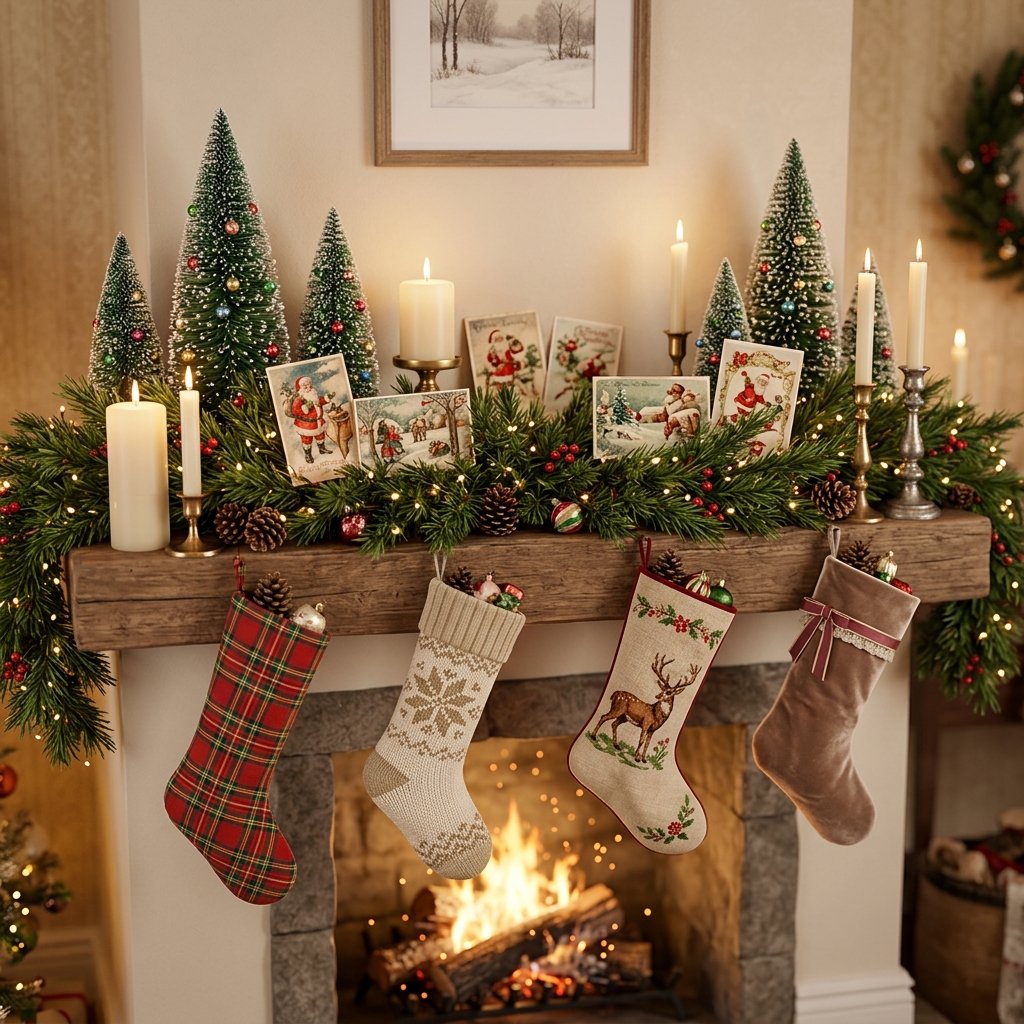 30 Vintage Christmas Decor Ideas That Bring Classic Holiday Charm to Your Home 9 Nostalgic Christmas Mantel Ideas