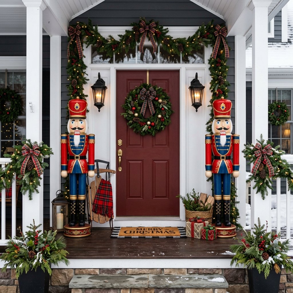 30 Modern Front Porch Christmas Decor Ideas: to Elevate Your Holiday Home 9 Nutcracker Display Ideas