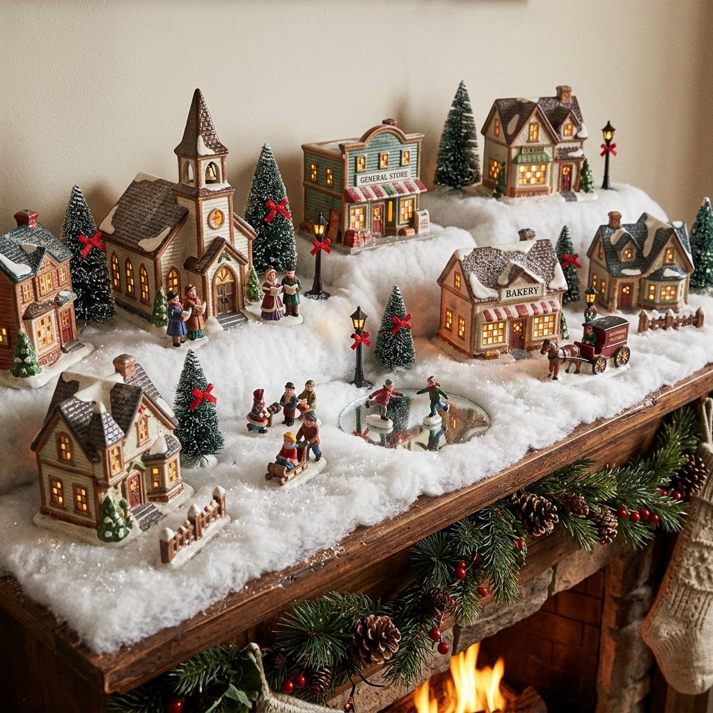 30 Vintage Christmas Decor Ideas That Bring Classic Holiday Charm to Your Home 13 Old Fashioned Christmas Village Ideas