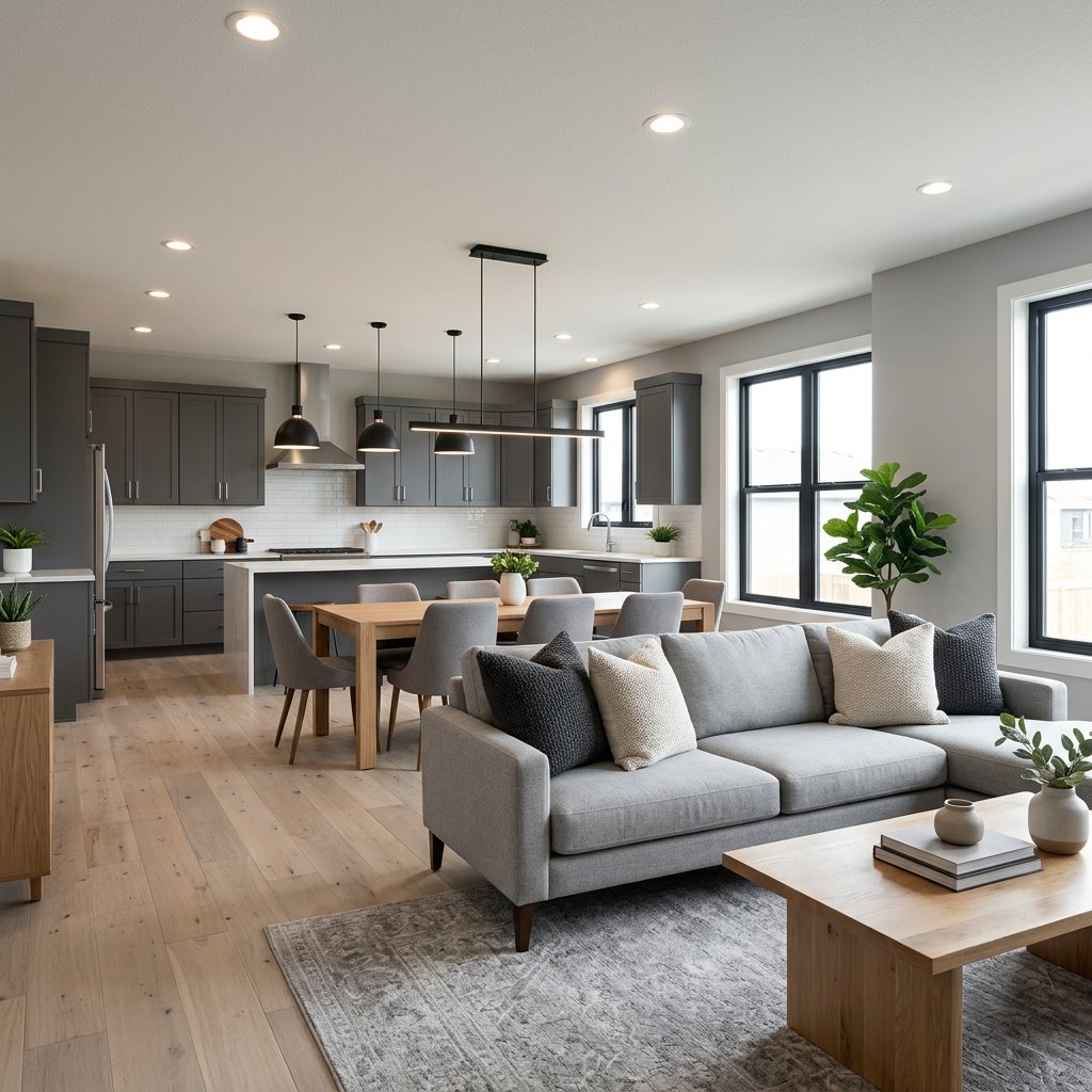 30 Grey Living Room Ideas That Make Any Space Look Luxurious 29 Grey Open Concept Living Room Ideas