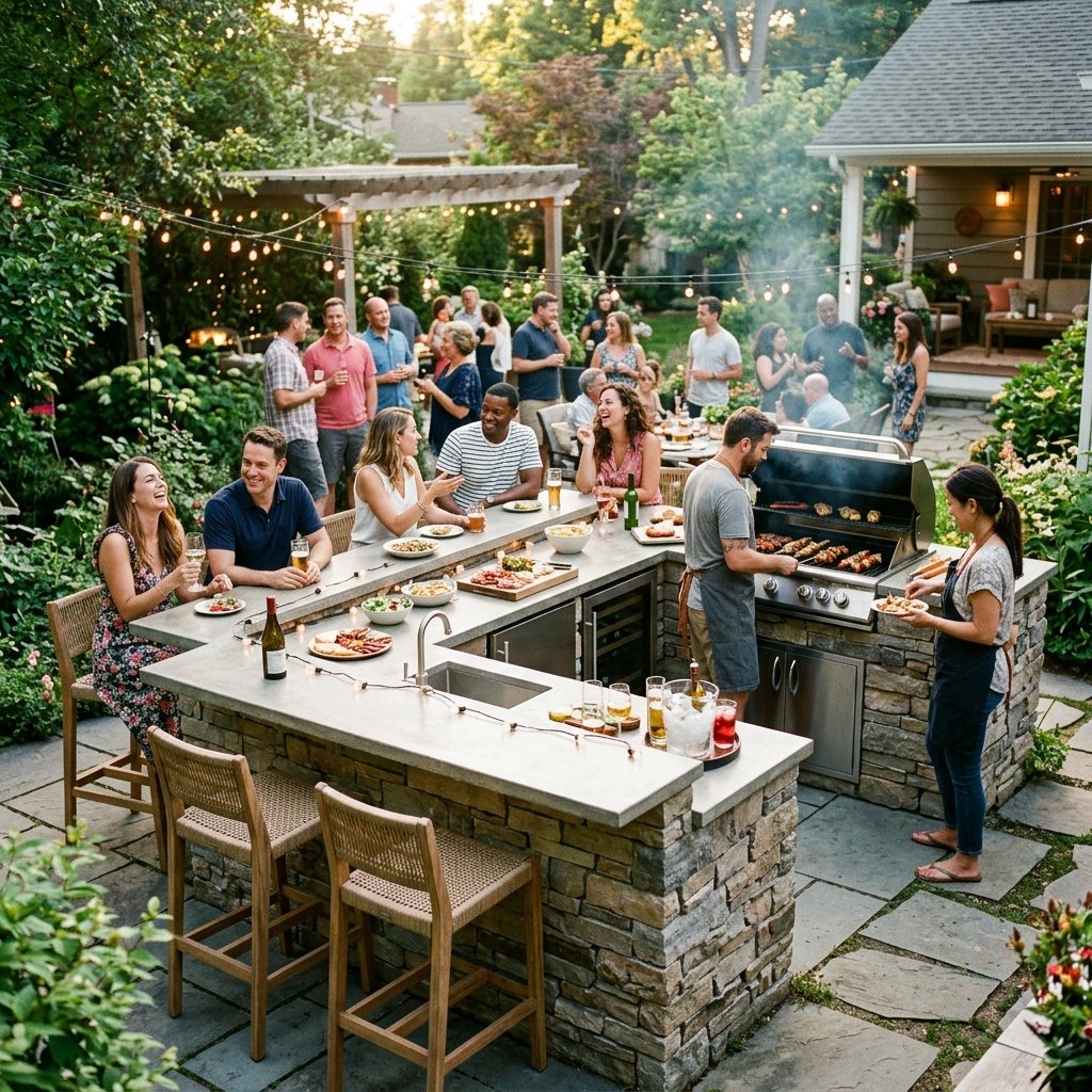 30 Smart Outdoor Kitchen Ideas for Comfortable Outdoor Cooking 30 Outdoor Kitchen Layout Ideas for Entertaining
