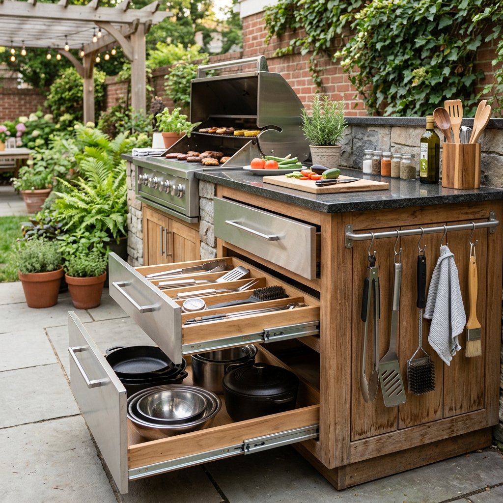 30 Smart Outdoor Kitchen Ideas for Comfortable Outdoor Cooking 16 Outdoor Kitchen Storage Ideas