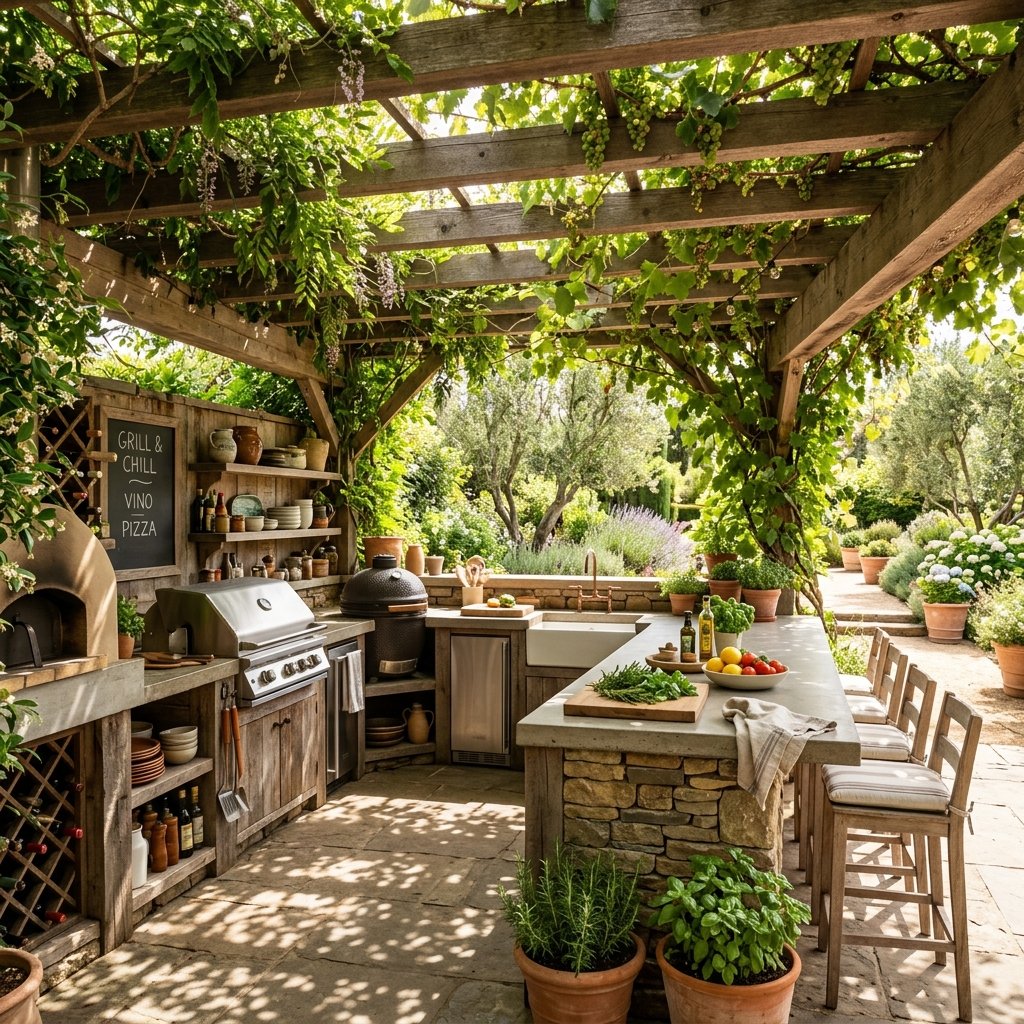 30 Smart Outdoor Kitchen Ideas for Comfortable Outdoor Cooking 9 Pergola Outdoor Kitchen Ideas