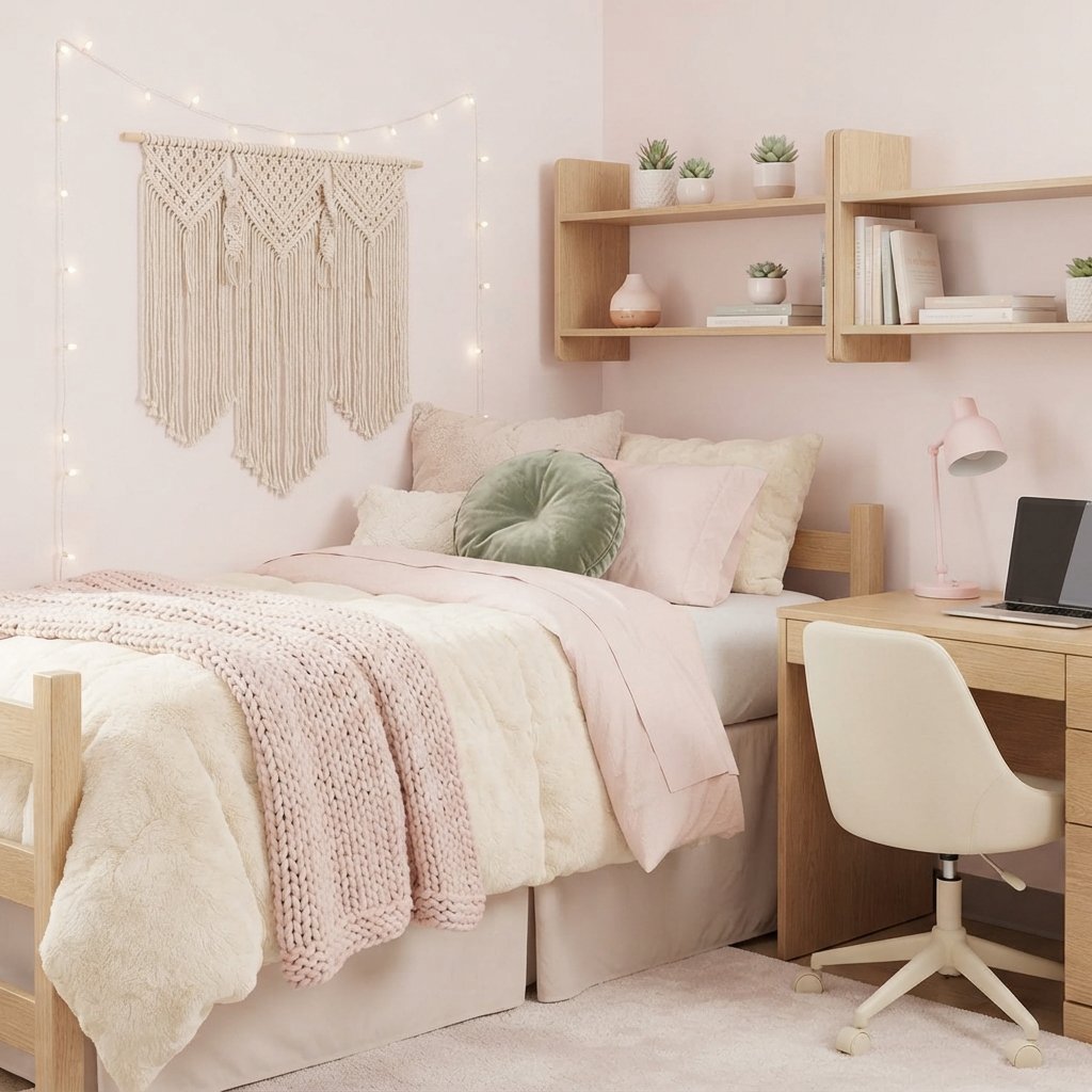 Pastel Pink Dorm Room Ideas