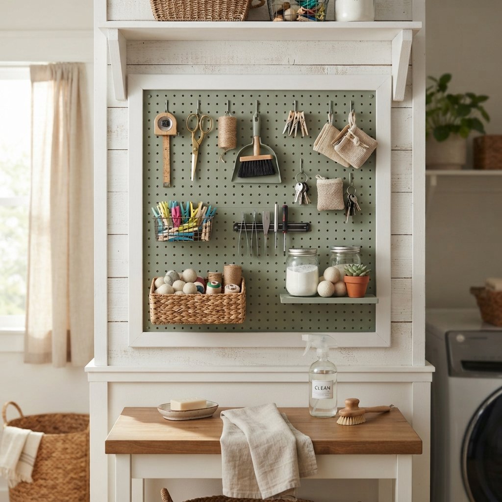 30 Tiny Laundry Room Ideas: That Prove Small Spaces Can Shine 8 Pegboard Organization Tiny Laundry Room Ideas