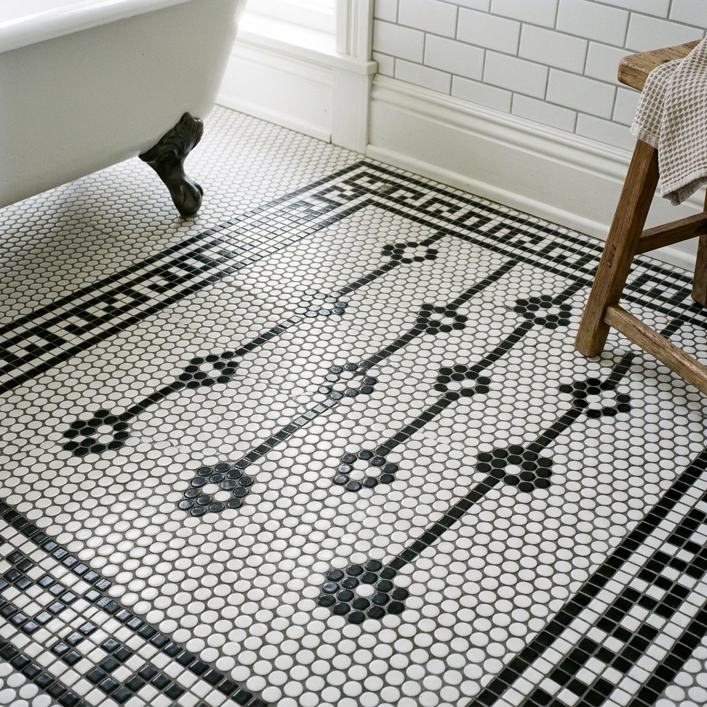 30 Bathroom Flooring Ideas That Bring Fresh Life to Any Space 28 Penny Tile Flooring Ideas