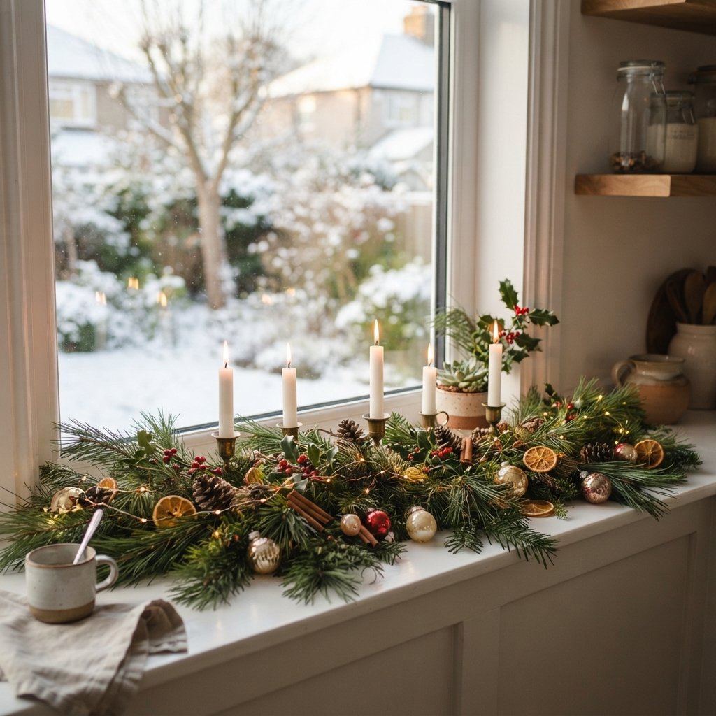 Pine Branch Window Sill Ideas