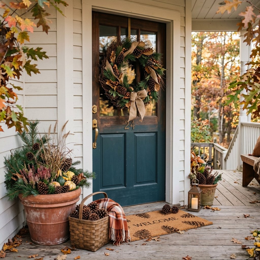 30 Modern Front Porch Christmas Decor Ideas: to Elevate Your Holiday Home 19 Pinecone Accent Ideas