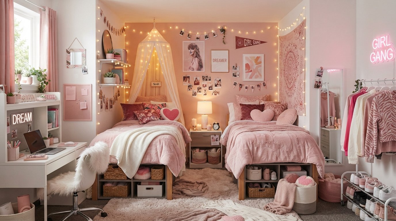 Pink Dorm Room Ideas