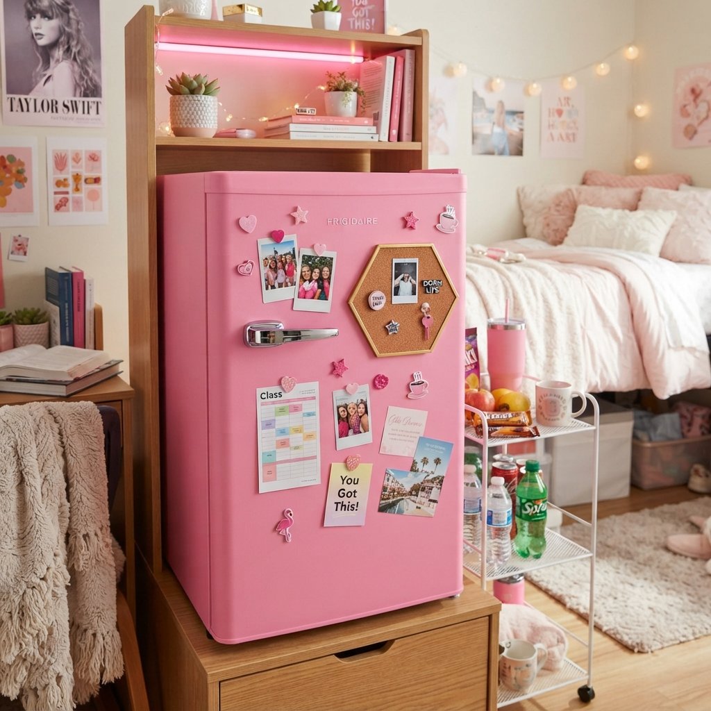 Pink Mini Fridge Decor Ideas