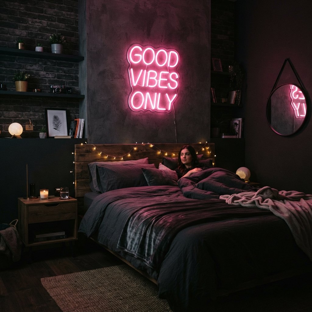 30 Wall Decor Ideas for Bedroom: Dreamy Looks to Save Now 10 Neon SignWall Decor Ideas for Bedroom