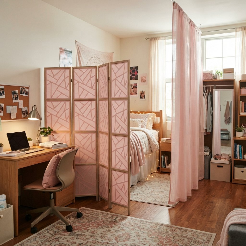 Room Divider Pink Dorm Room Ideas