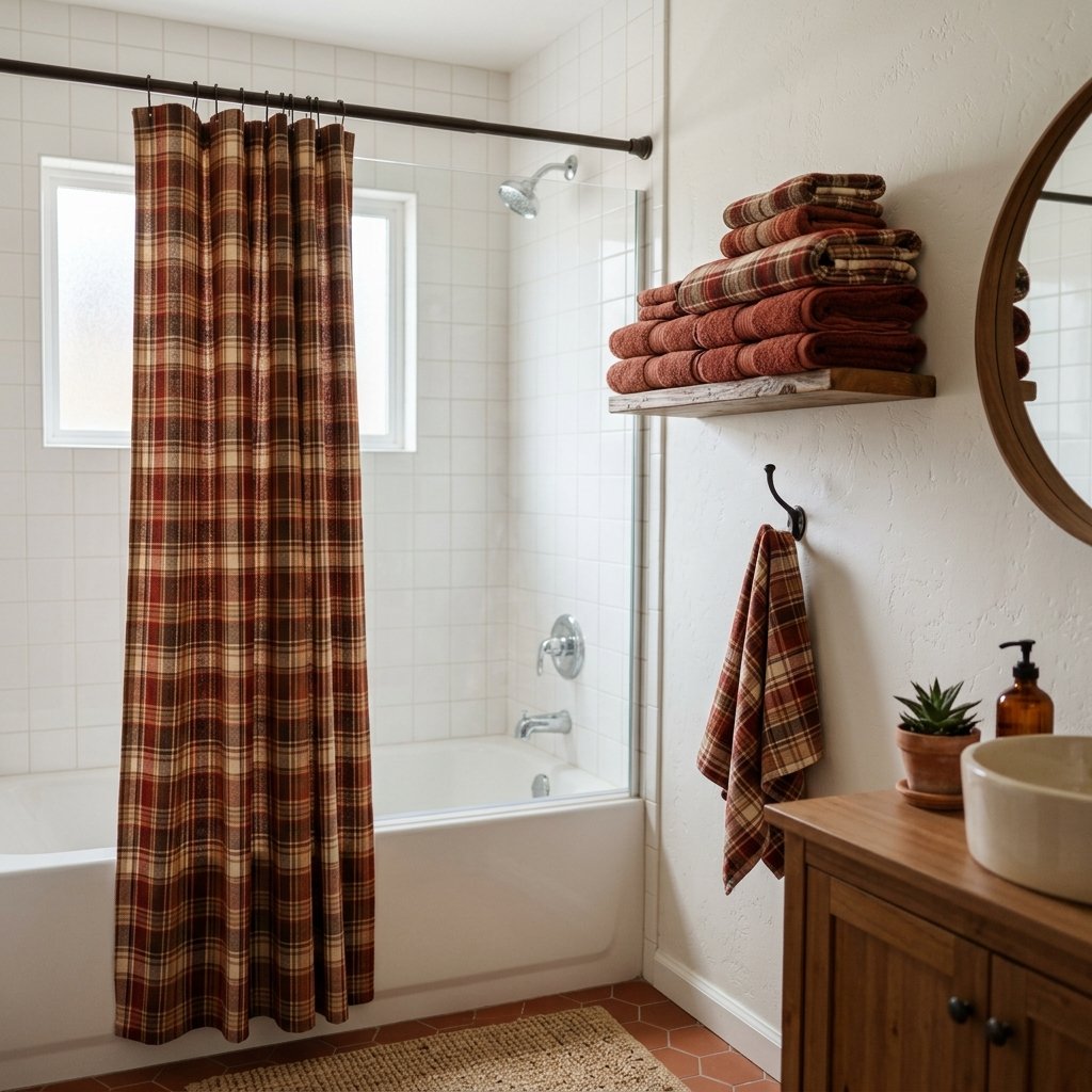 Fall Bathroom Bloxburg Ideas: 30 Cozy Autumn Inspiration Picks 13 Plaid Pattern Bathroom Ideas