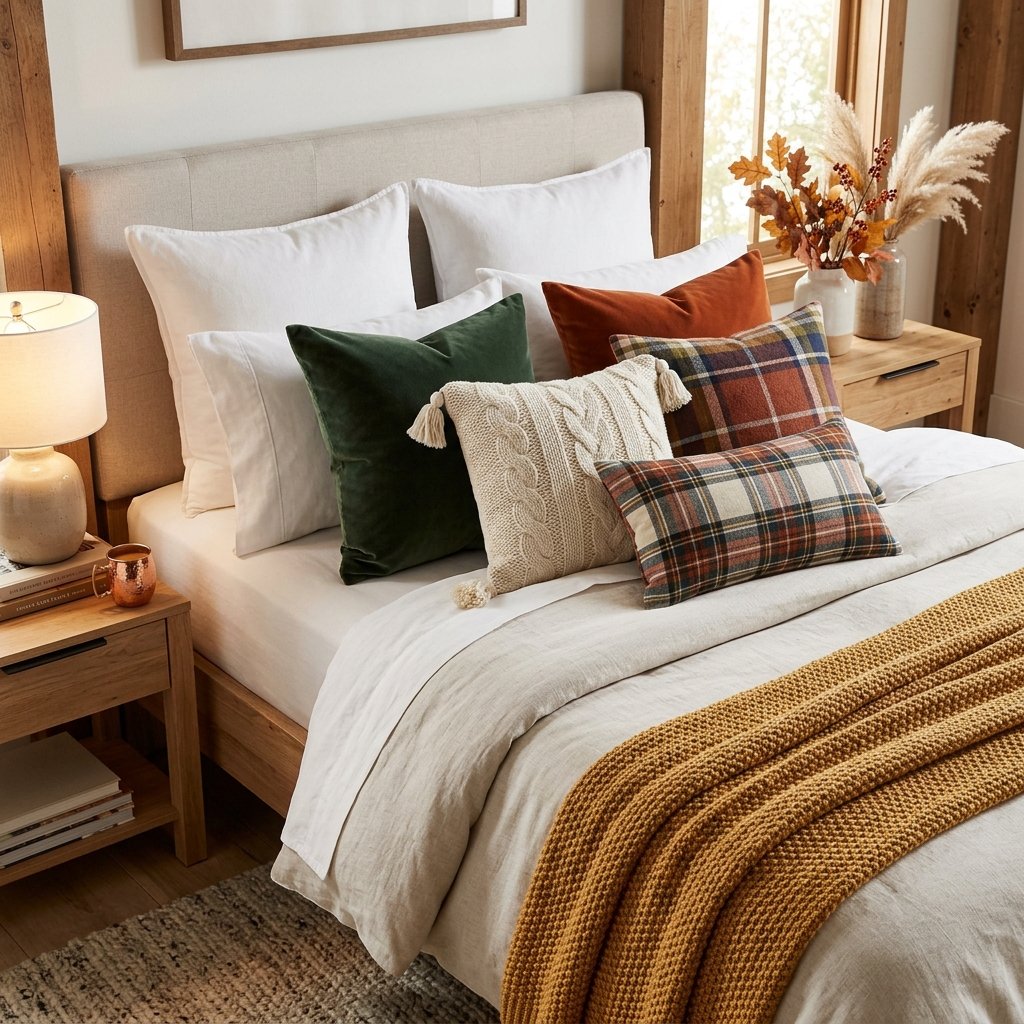 30 Gorgeous Fall Themed Bedroom Ideas: That Feel Cozy and Effortless 27 Seasonal Throw Pillow Ideas