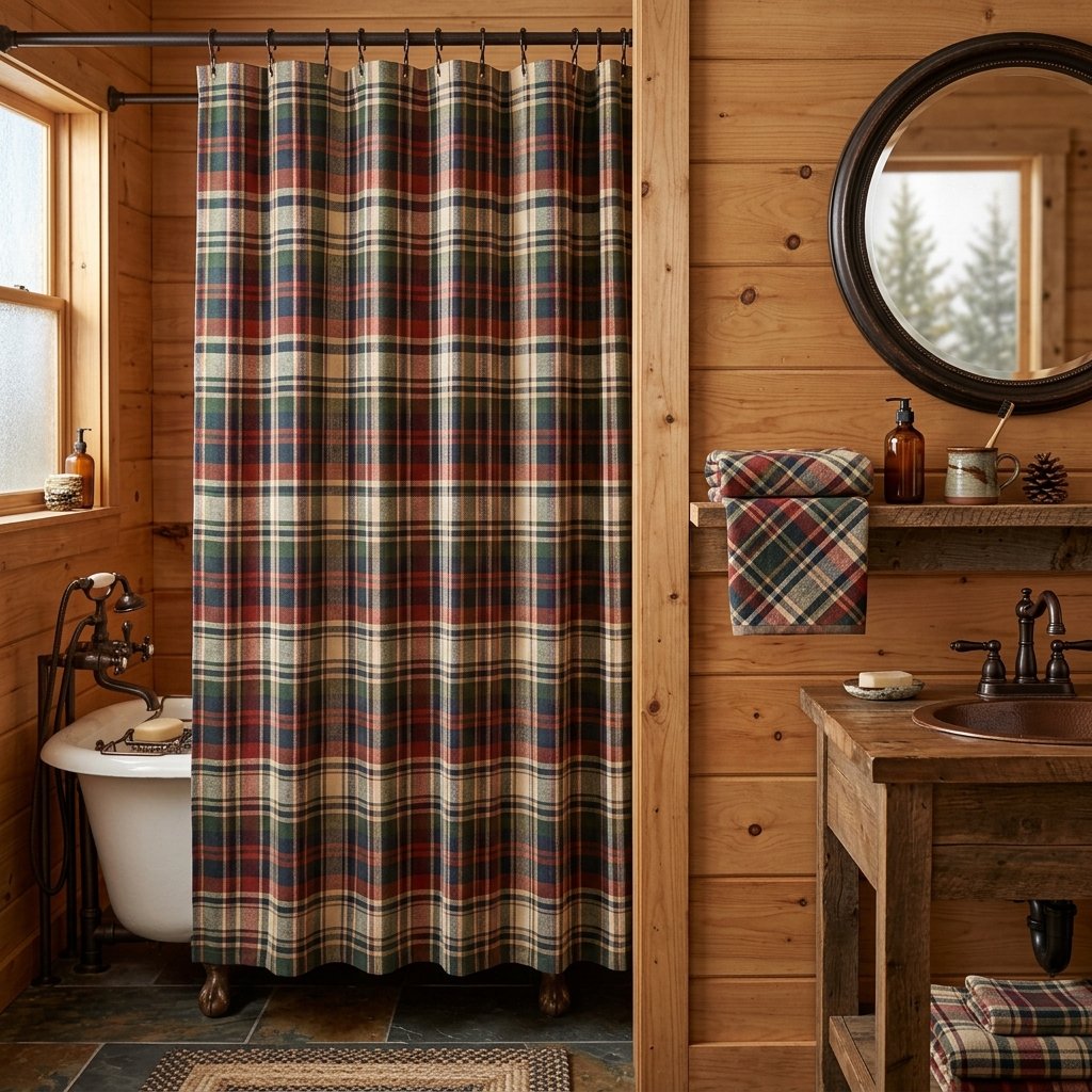30 Fall Bathroom Aesthetic Ideas to Create a Dreamy Cozy Space 10 Fall Bathroom Aesthetic Plaid Textile Ideas