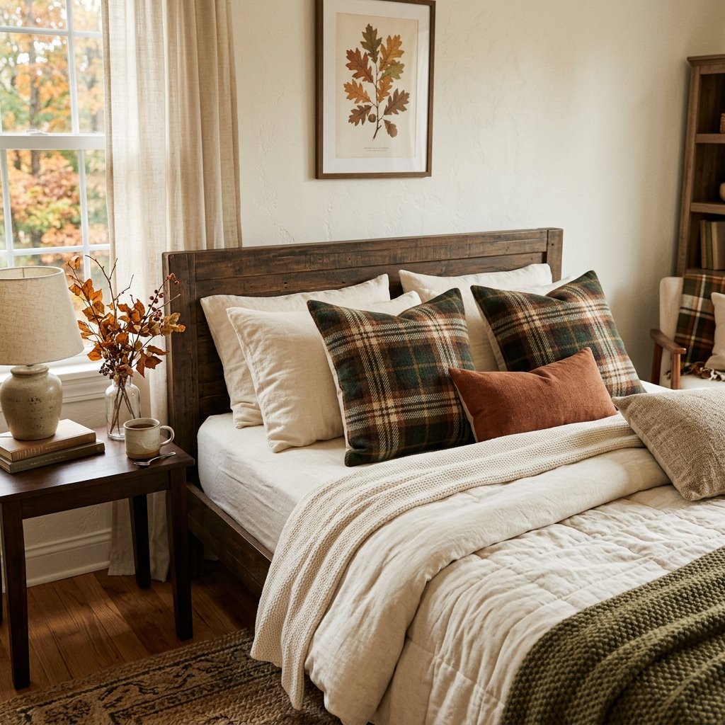30 Fall Bedroom Ideas That Bring Cozy Autumn Vibes Into Your Space 14 Plaid Throw Pillow Ideas