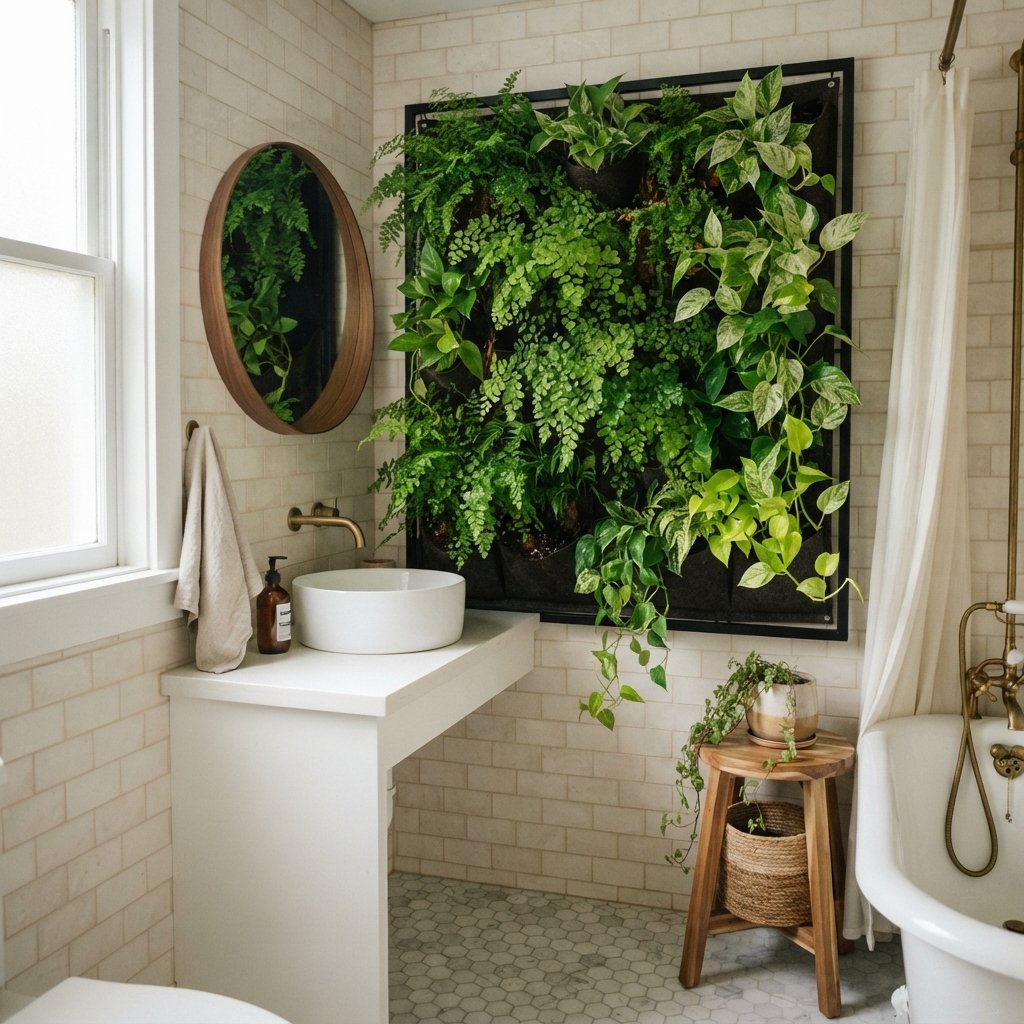 30 Luxury Spa Bathroom Ideas for the Ultimate Self Care Experience 28 Indoor Plant Wall Spa Bathroom Ideas