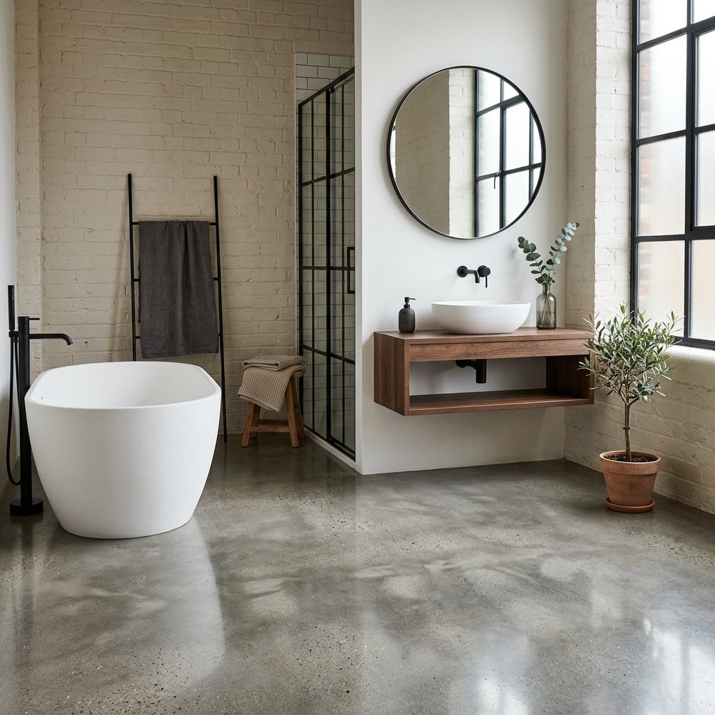30 Bathroom Flooring Ideas That Bring Fresh Life to Any Space 30 Polished Concrete Flooring Ideas