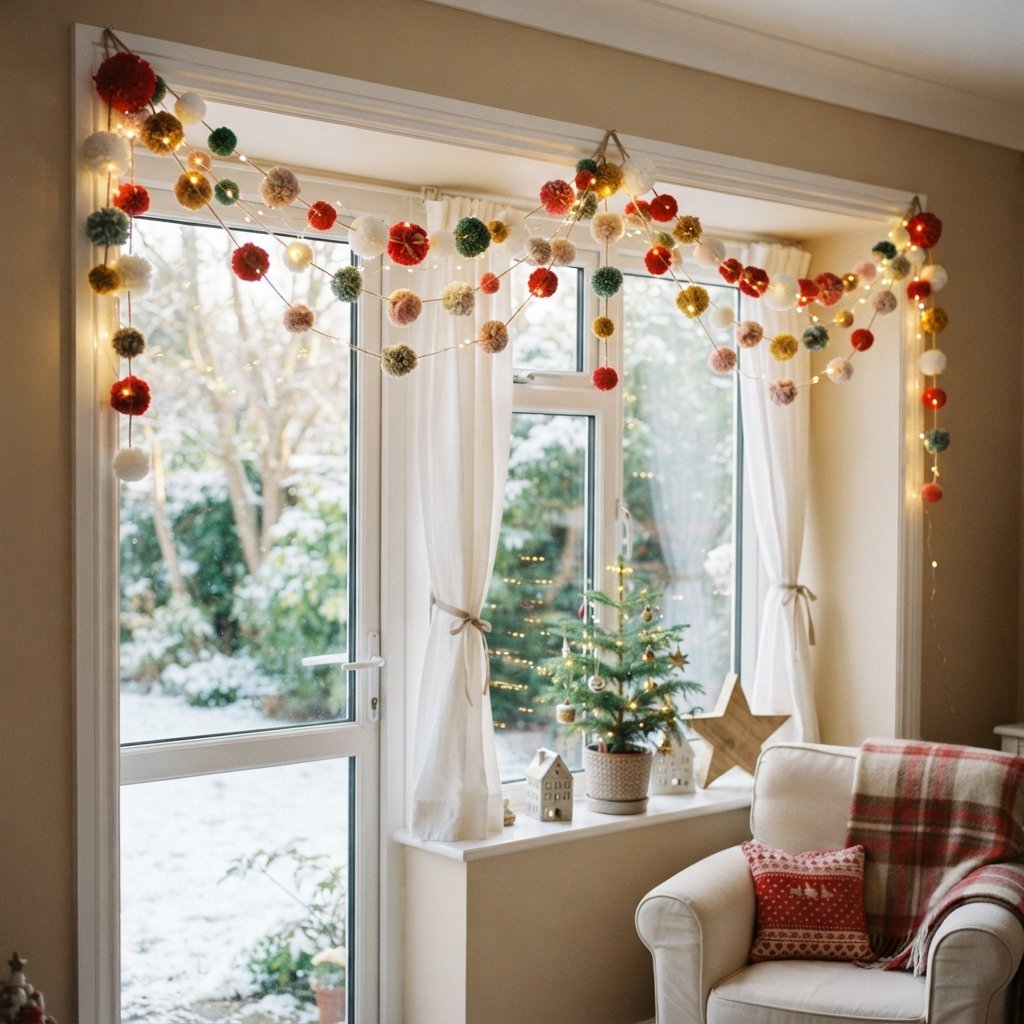 Pom Pom Garland Window Ideas