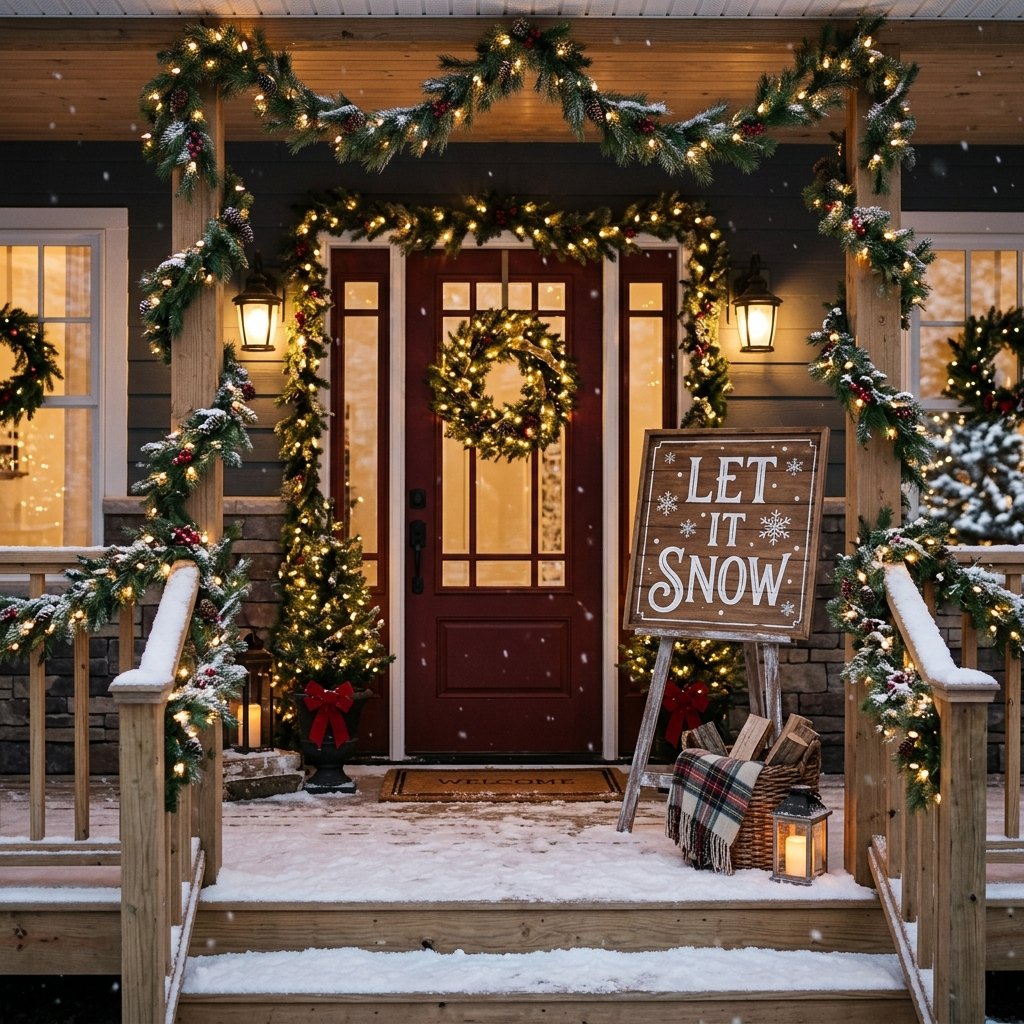 30 Modern Front Porch Christmas Decor Ideas: to Elevate Your Holiday Home 24 Christmas Porch Sign Ideas