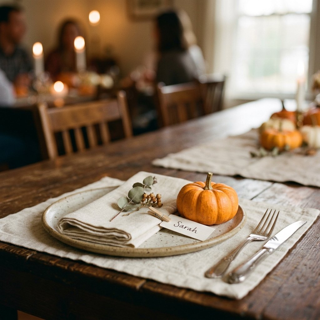 30 Fall Kitchen Table Decor Ideas: You'll Want to Copy 9 Mini Pumpkin Place Setting Ideas