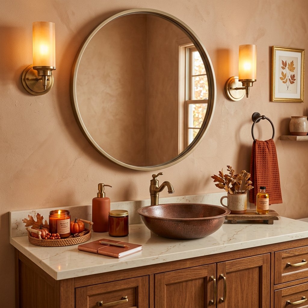 30 Fall Bathroom Aesthetic Ideas to Create a Dreamy Cozy Space 4 Pumpkin Spice Color Palette Ideas