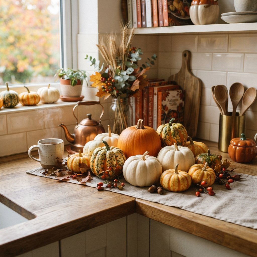 30 Fall Kitchen Countertop Decor Ideas: Cozy Inspiration for Every Style 2 Pumpkin Display Ideas