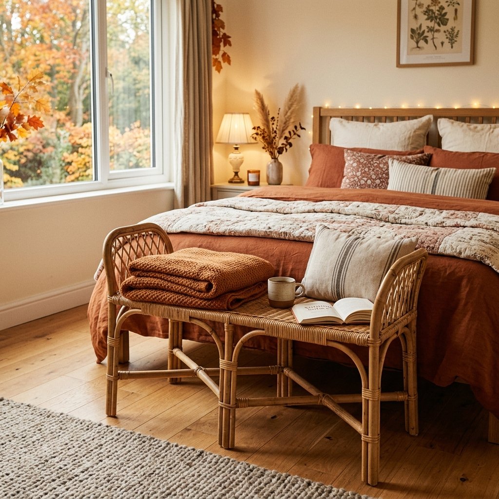 30 Fall Bedroom Ideas That Bring Cozy Autumn Vibes Into Your Space 28 Rattan and Wicker Accent Ideas