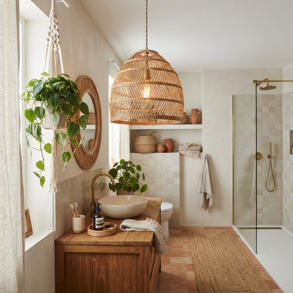 30 Bathroom Lighting Ideas to Brighten Your Space in Style 15 Boho Bathroom Lighting Ideas