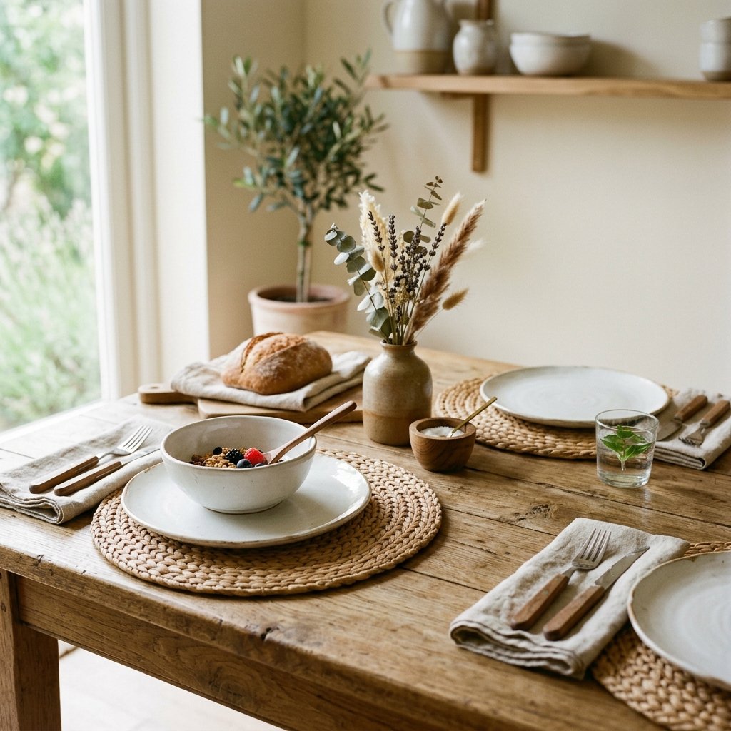 30 Fall Kitchen Table Decor Ideas: You'll Want to Copy 11 Woven Placemat Styling Ideas
