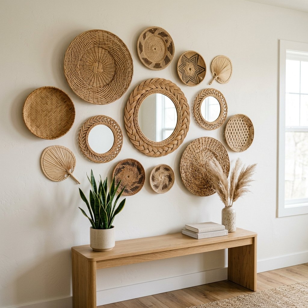 30 Living Room Wall Decor Ideas for Every Style and Space 30 Rattan Living Room Wall Decor Ideas