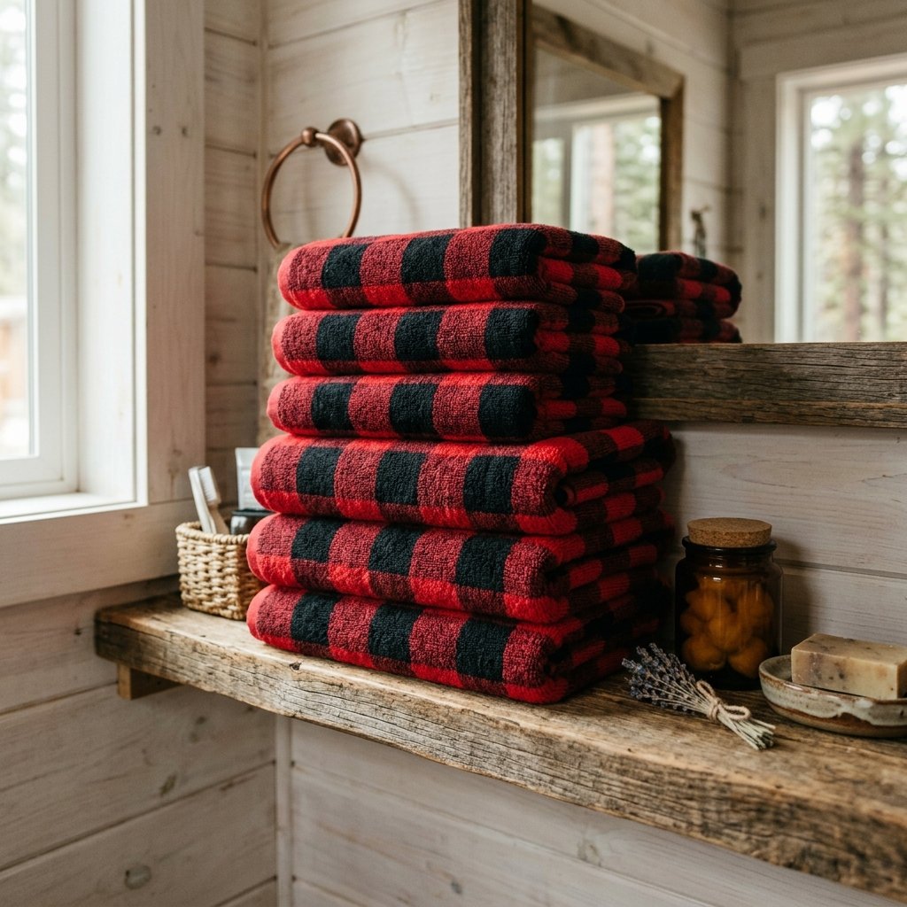 30 Fall Bathroom Decor Ideas: Cozy, Creative & Pinterest Worthy 5 Plaid Pattern Towel Ideas