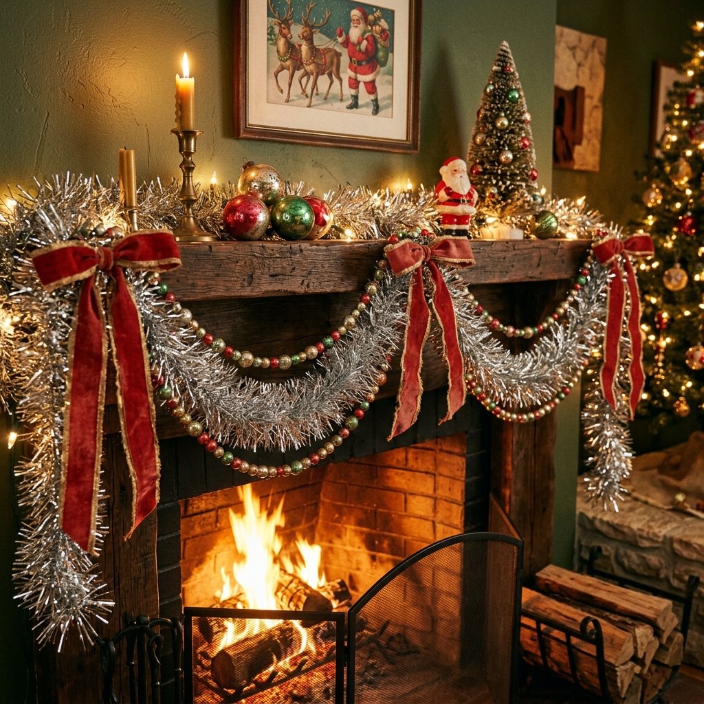 30 Vintage Christmas Decor Ideas That Bring Classic Holiday Charm to Your Home 7 Retro Tinsel and Garland Ideas