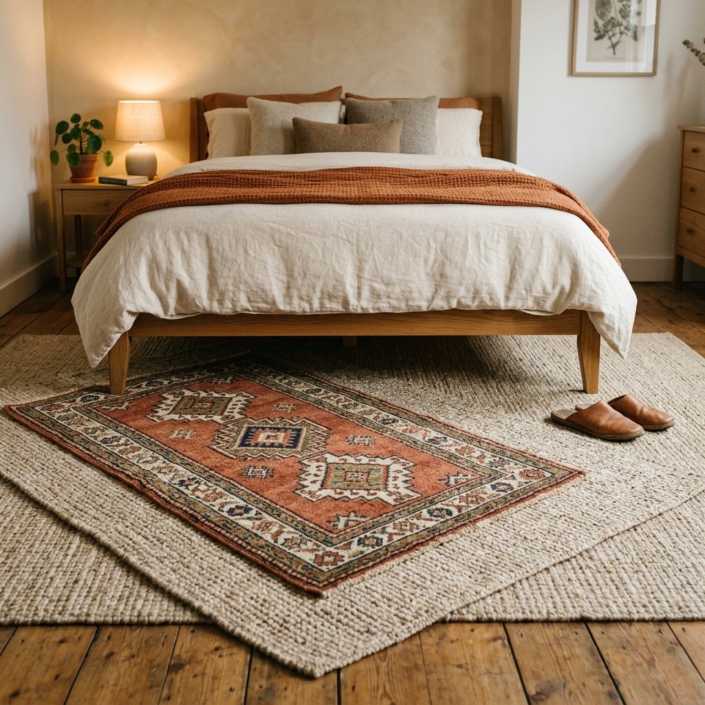 30 Small Bedroom Ideas for Couples That Feel Cozy, Not Cramped 19 Warm Rug Layering Ideas