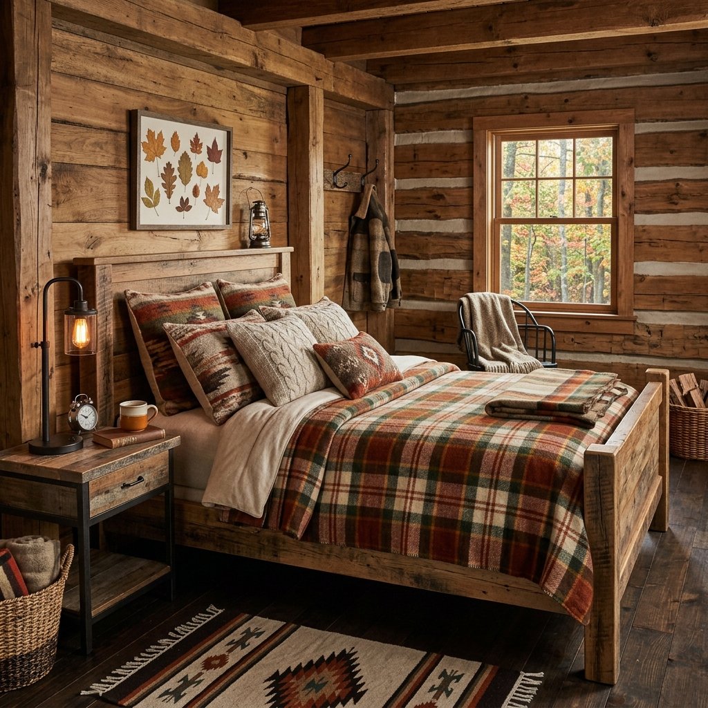 30 Gorgeous Fall Themed Bedroom Ideas: That Feel Cozy and Effortless 19 Rustic Cabin Bedroom Ideas