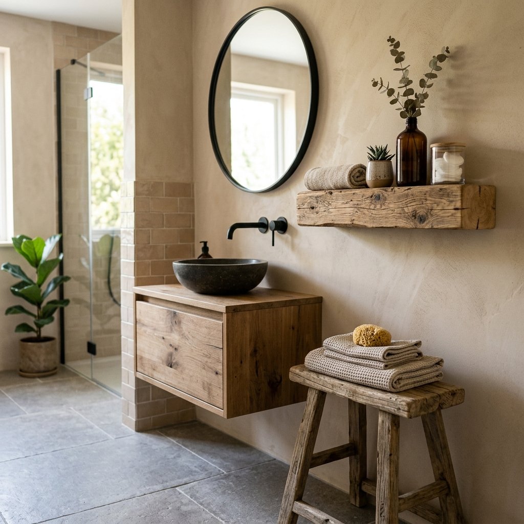 30 Fall Bathroom Aesthetic Ideas to Create a Dreamy Cozy Space 3 Fall Bathroom Aesthetic Rustic Wood Accent Ideas