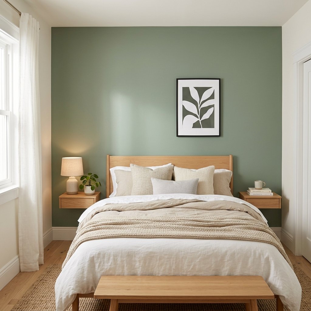 30 Sage Green Bedroom Ideas: Fresh Looks to Try Today 2 Sage Green Bedroom Ideas Accent Wall Ideas