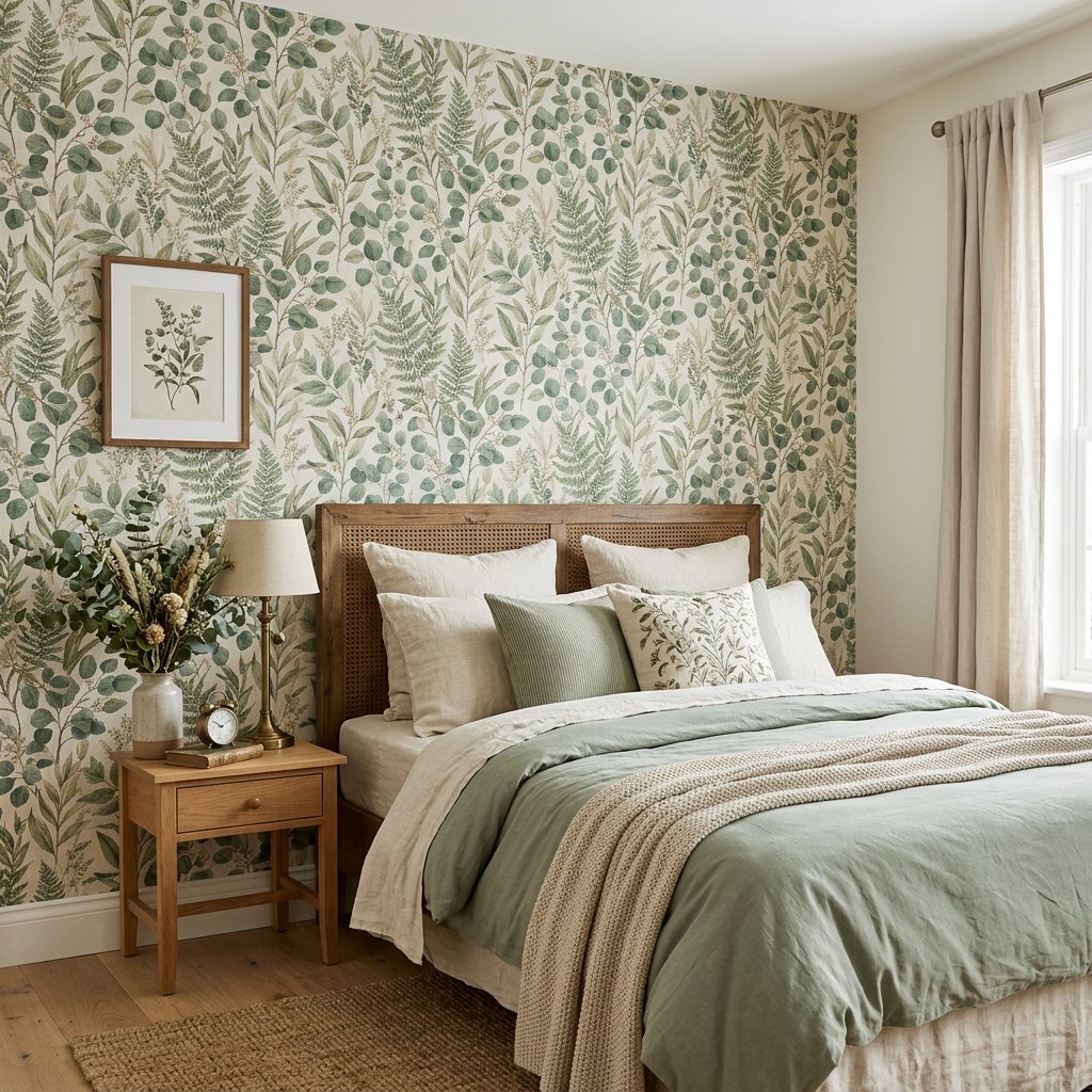 30 Sage Green Bedroom Ideas: Fresh Looks to Try Today 13 Sage Green Bedroom Wallpaper Ideas