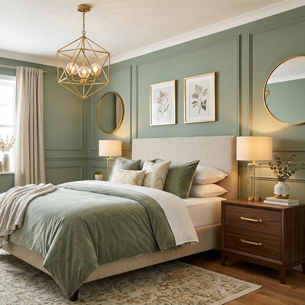 30 Sage Green Bedroom Ideas: Fresh Looks to Try Today 12 Sage Green and Gold Bedroom Ideas