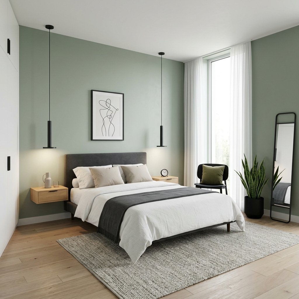 30 Sage Green Bedroom Ideas: Fresh Looks to Try Today 23 Sage Green Modern Bedroom Ideas