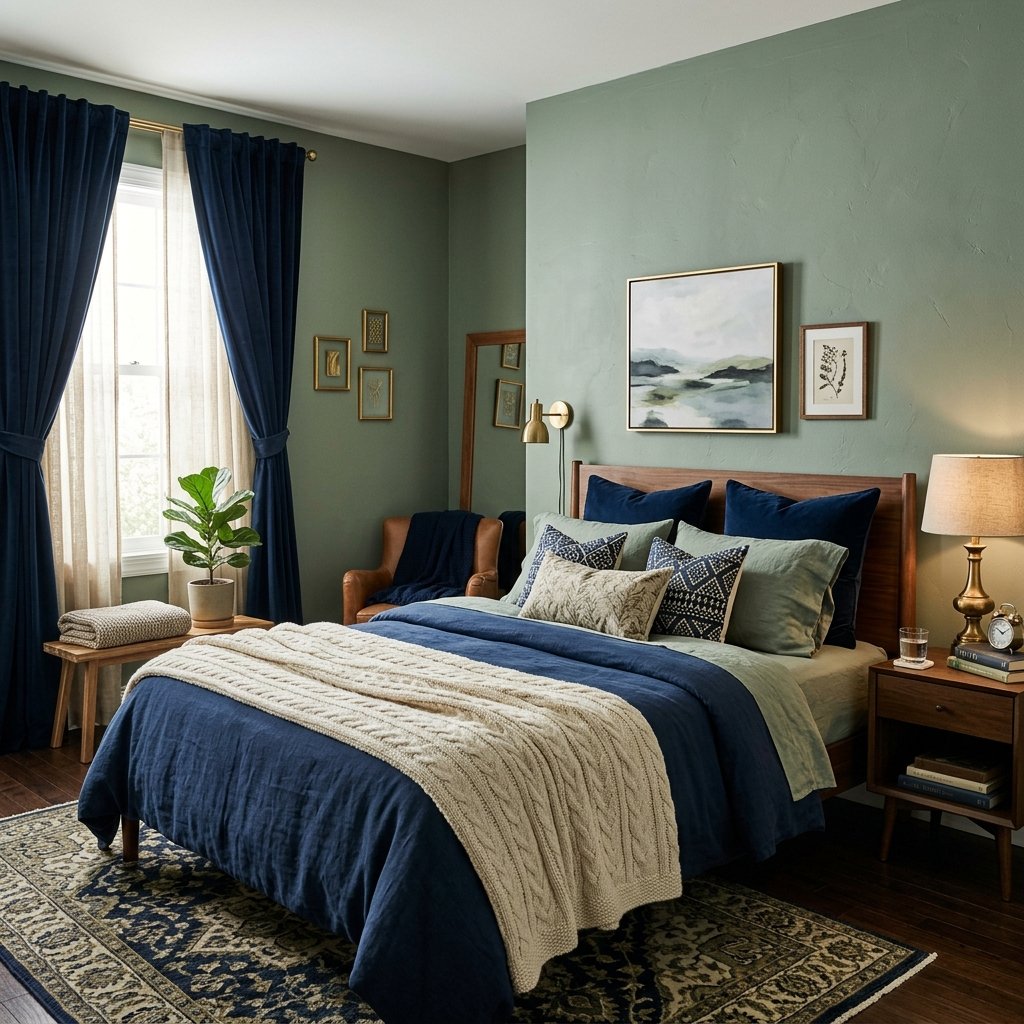 30 Sage Green Bedroom Ideas: Fresh Looks to Try Today 20 Sage Green Bedroom Ideas and Navy Bedroom Ideas
