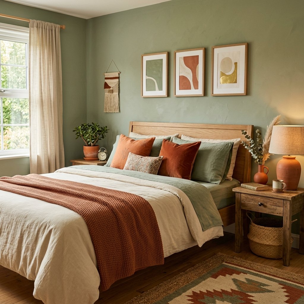 30 Sage Green Bedroom Ideas: Fresh Looks to Try Today 29 Sage Green and Terracotta Bedroom Ideas