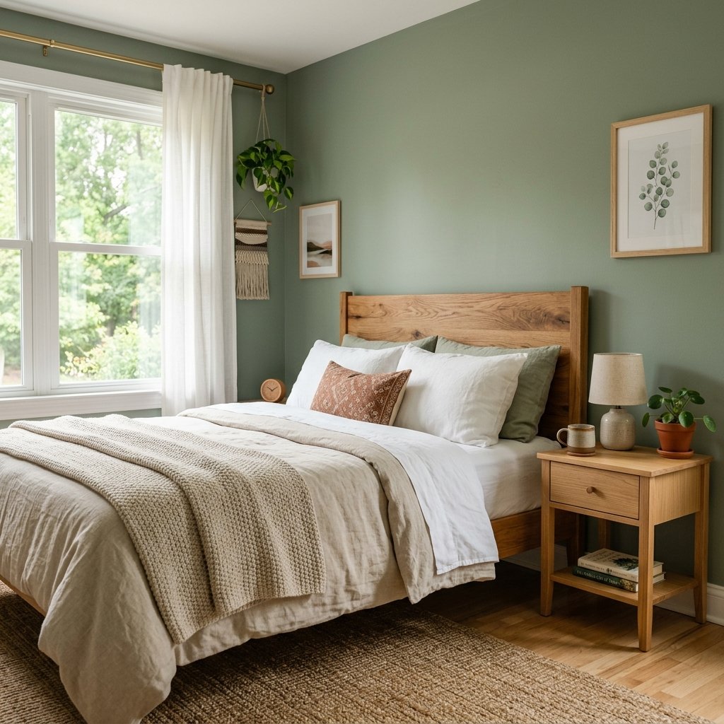 30 Sage Green Bedroom Ideas: Fresh Looks to Try Today 5 Sage Green and Wood Bedroom Ideas