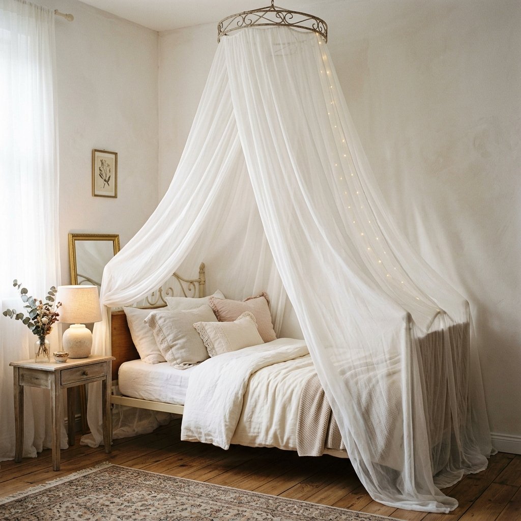 30 Small Bedroom Ideas for Couples That Feel Cozy, Not Cramped 27 Sheer Fabric Canopy Ideas