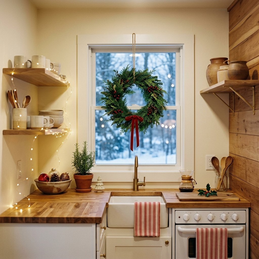 30 Christmas Kitchen Decor Ideas That Feel Warm and Magical 29 Small Christmas Kitchen Decor Ideas