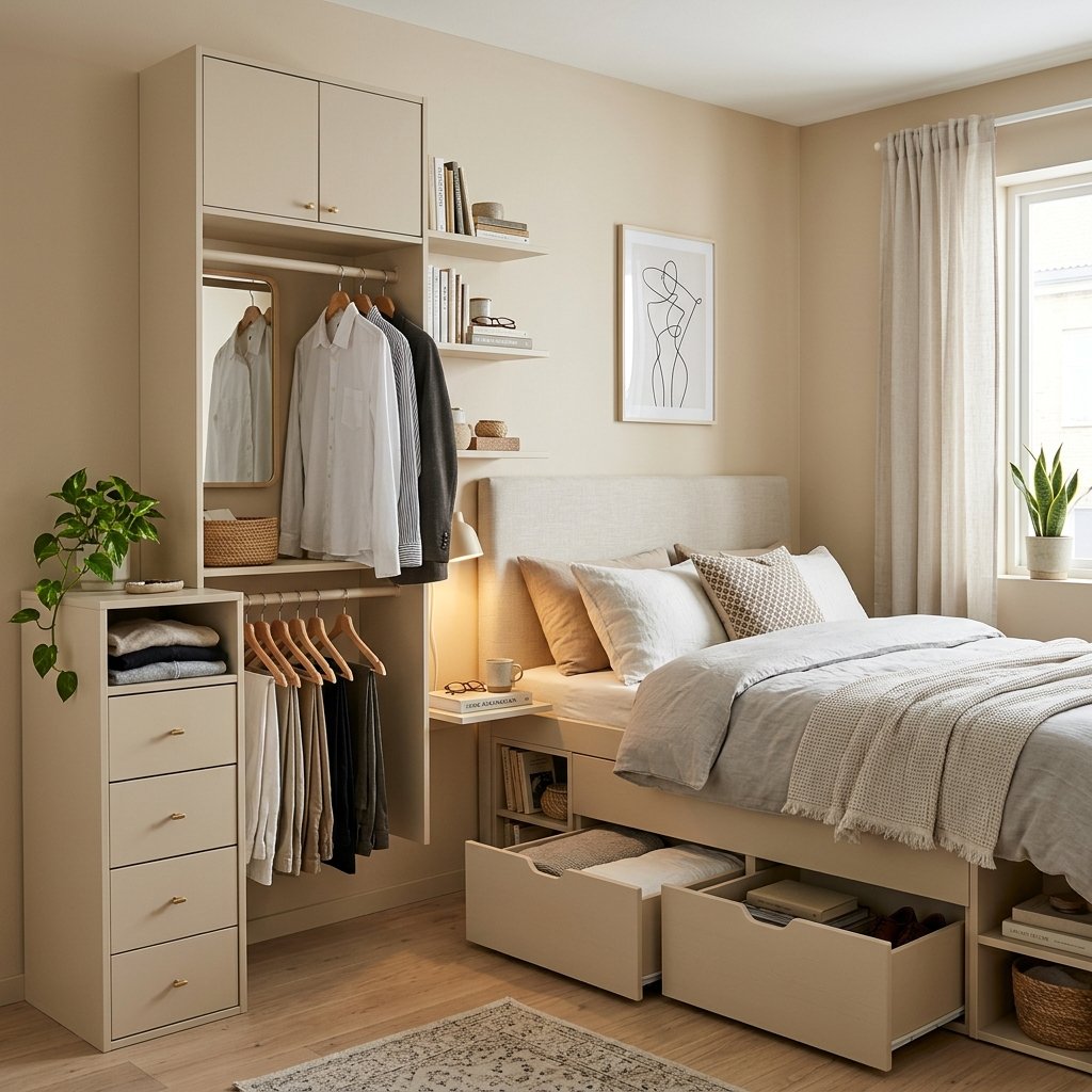 30 Ikea Bedroom Ideas for a Modern, Minimalist and Functional Room 3 Small Bedroom Storage Ideas