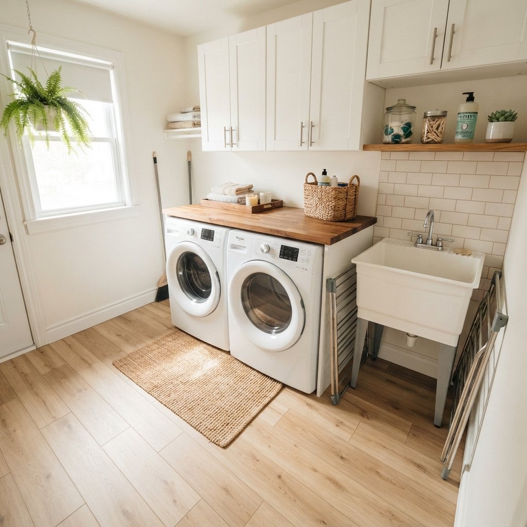 30 Tiny Laundry Room Ideas That Make Small Spaces Look Stylish & Functional 24 Small Laundry Room Flooring Ideas
