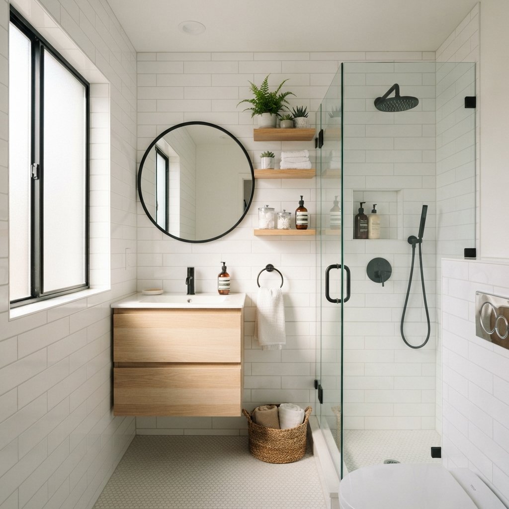 30 Stunning White Bathroom Ideas That Create a Bright & Luxurious Space 3 Small White Bathroom Ideas