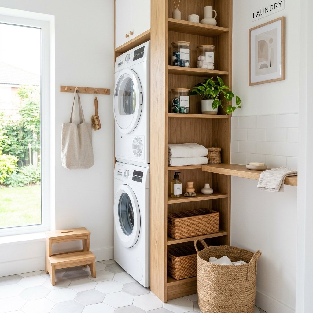 30 Tiny Laundry Room Ideas That Make Small Spaces Look Stylish & Functional 2 Space Saving Laundry Room Ideas